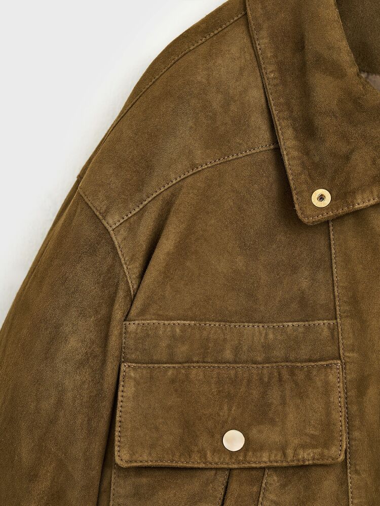 90005 DERİ CEKET HAKİ NUBUK - 2