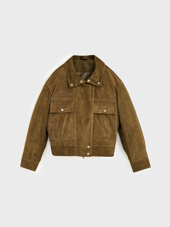 90005 DERİ CEKET HAKİ NUBUK - 