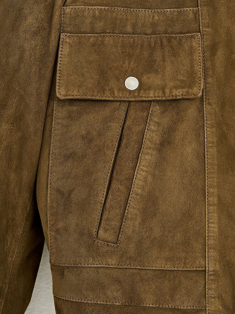 90005 DERİ CEKET HAKİ NUBUK - 4