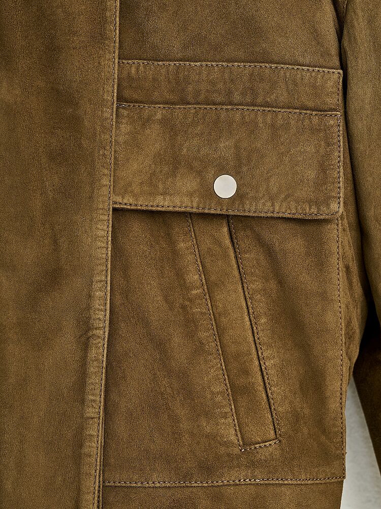 90005 DERİ CEKET HAKİ NUBUK - 5