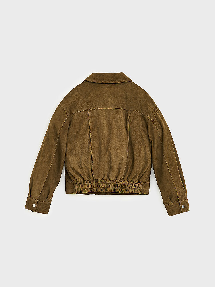 90005 DERİ CEKET HAKİ NUBUK - 3