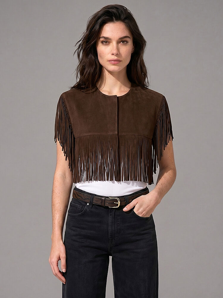90009 KADIN BOLERO KAHVE NUBUK - 5
