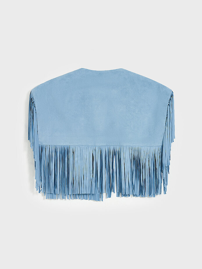 90009 KADIN BOLERO MAVİ NUBUK - (1)