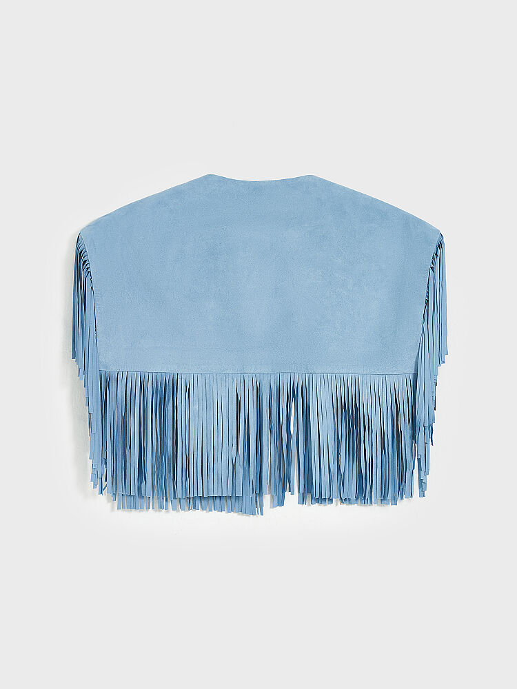 90009 KADIN BOLERO MAVİ NUBUK - 2