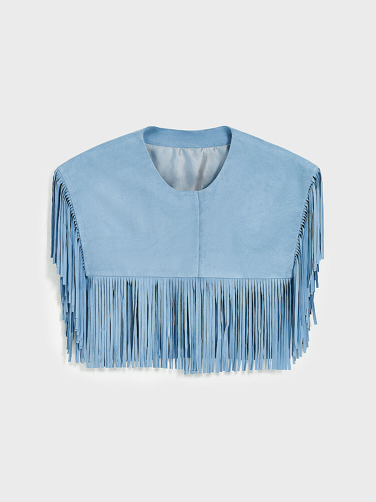 90009 KADIN BOLERO MAVİ NUBUK - 1