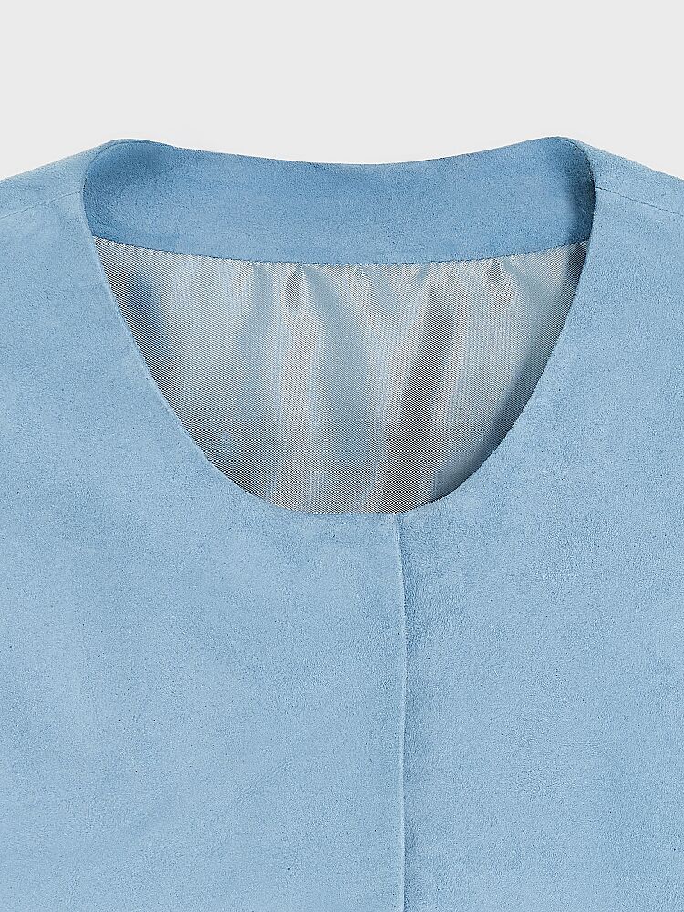 90009 KADIN BOLERO MAVİ NUBUK - 3