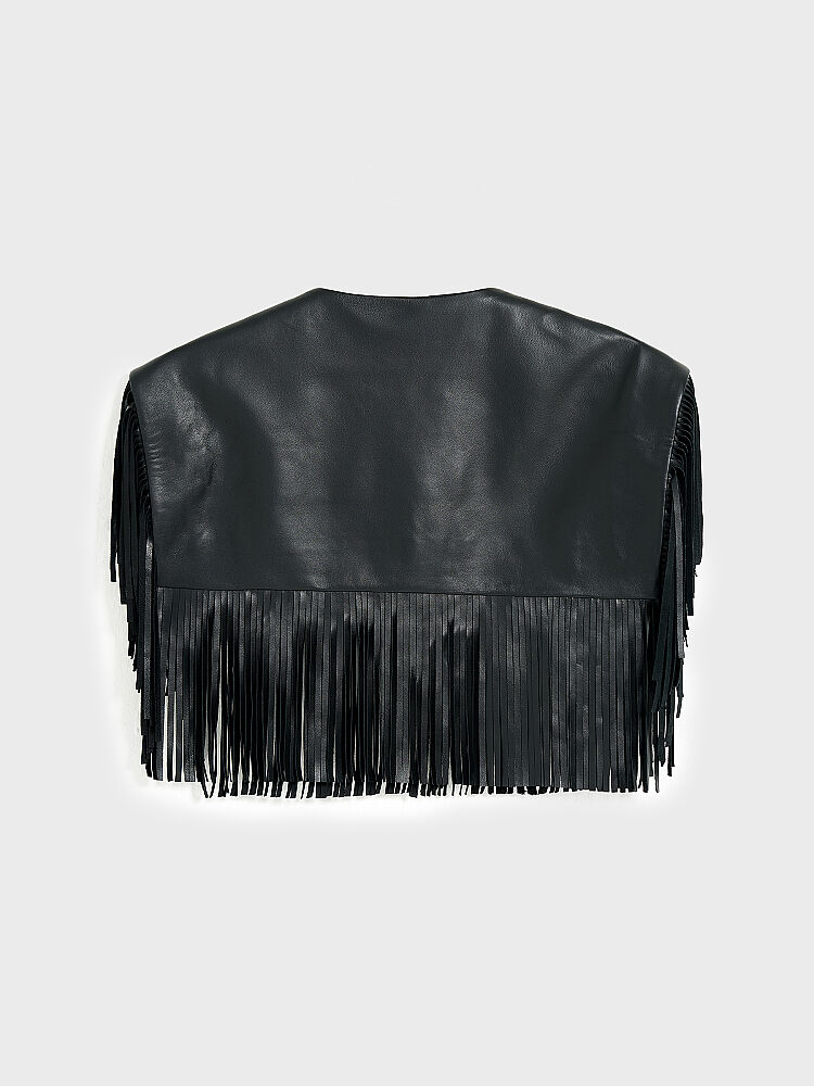 90009 KADIN BOLERO SİYAH DERİ - 2