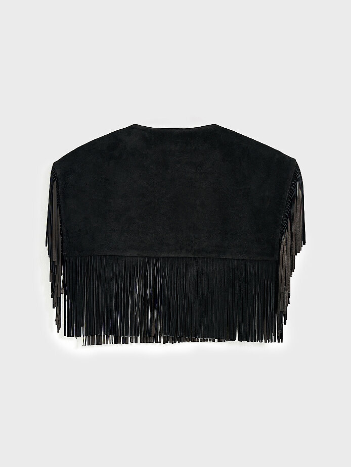 90009 KADIN BOLERO SİYAH NUBUK - (1)