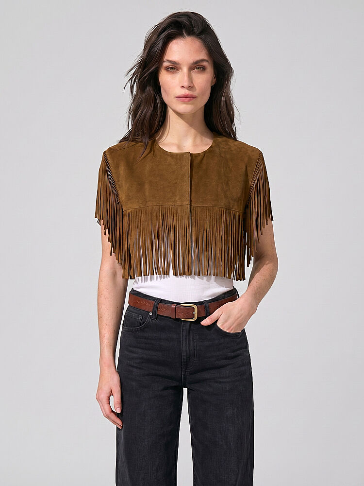 90009 KADIN BOLERO TABA NUBUK - 5