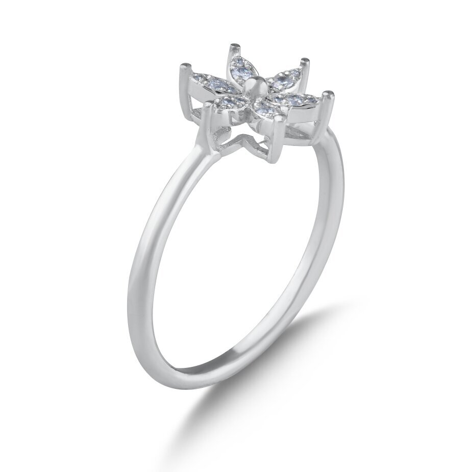 18 AYAR BEYAZ ALTIN 0,10 KARAT PIRLANTA YÜZÜK					 - 