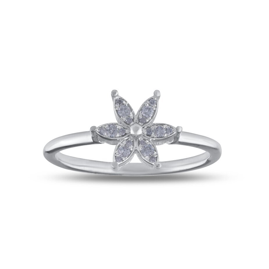 18 AYAR BEYAZ ALTIN 0,10 KARAT PIRLANTA YÜZÜK					 - (1)