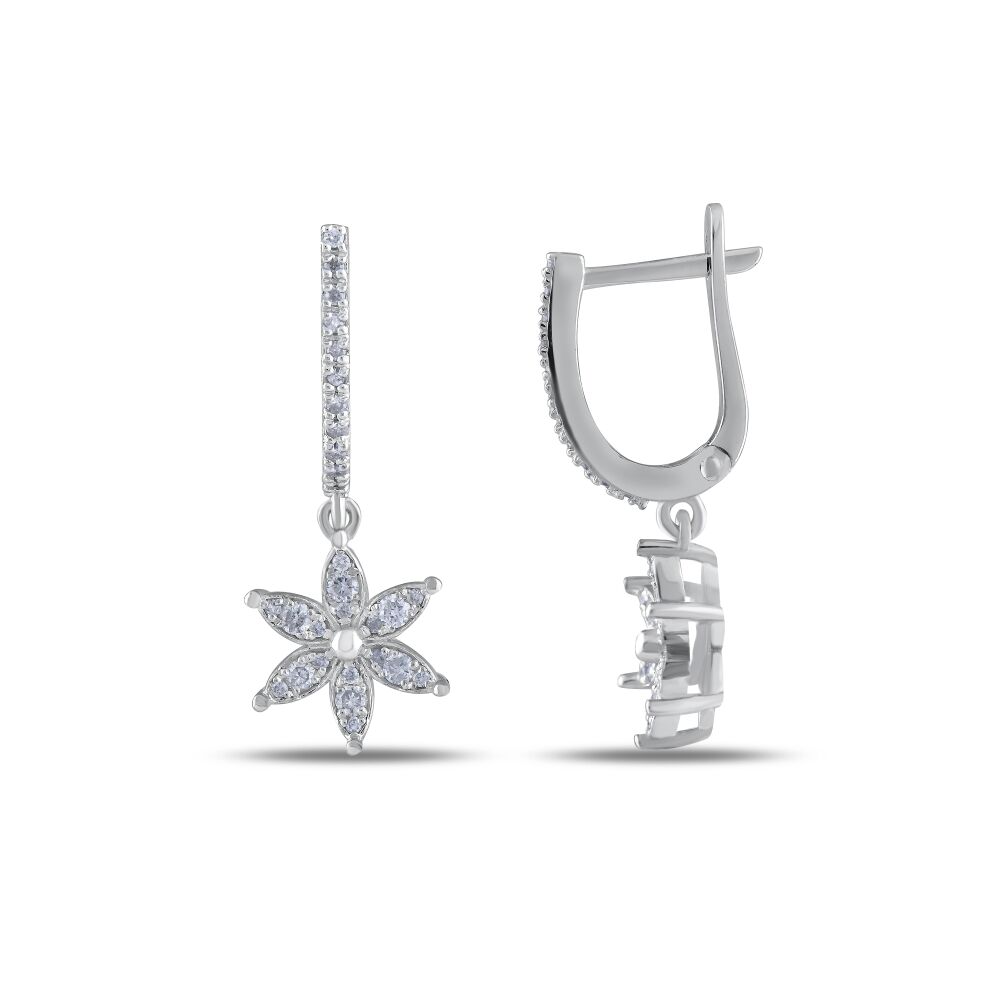 18 AYAR BEYAZ ALTIN 0,28 KARAT PIRLANTA KÜPE - 2