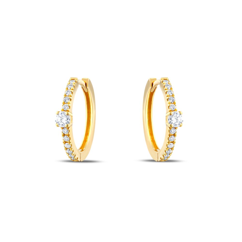 18 AYAR GOLD ALTIN 0,55 KARAT PIRLANTA KÜPE					 - 1