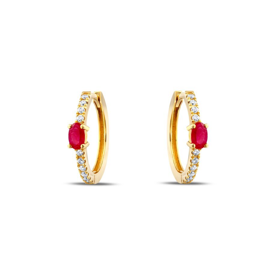 18 AYAR GOLD ALTIN 0,87 KARAT PIRLANTA YAKUT KÜPE					 - 