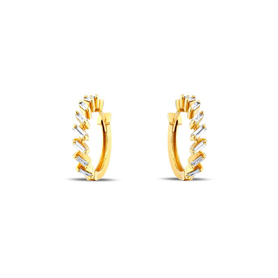 18 AYAR GOLD ALTIN 0,39 KARAT BAGET PIRLANTA KÜPE					 - 