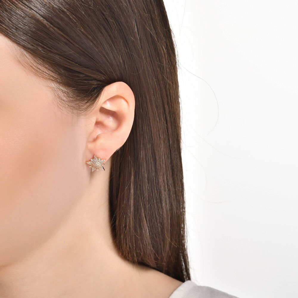 18 AYAR ROSE GOLD 0,55 KARAT PIRLANTA KÜPE					 - 3