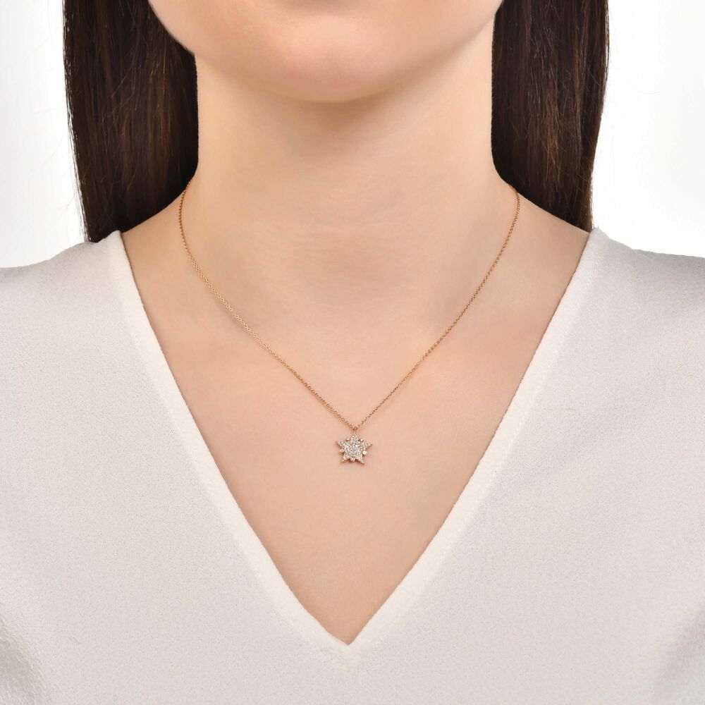 18 AYAR ROSE ALTIN 0,27 KARAT PIRLANTA KOLYE					 - 3