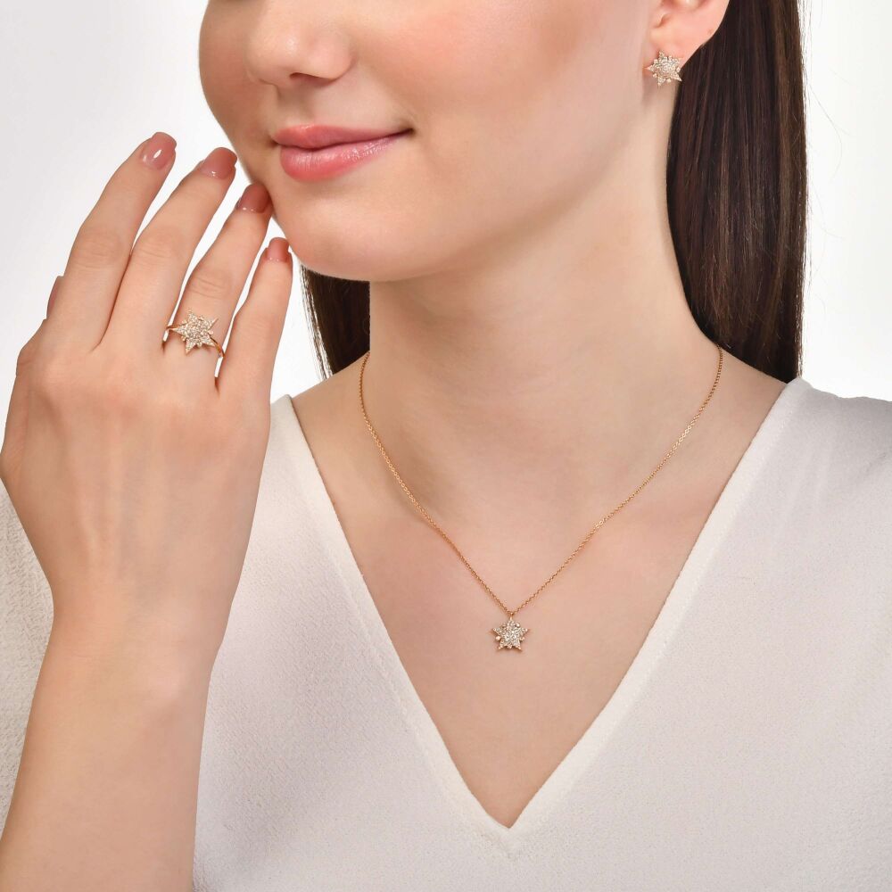 18 AYAR ROSE ALTIN 0,27 KARAT PIRLANTA KOLYE					 - 4