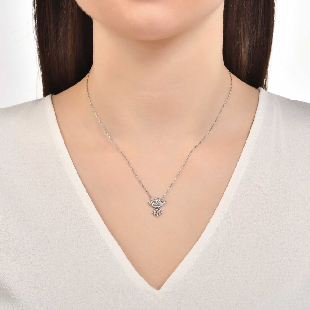 18 AYAR BEYAZ ALTIN 0,21 KARAT PIRLANTA KOLYE					 - 3