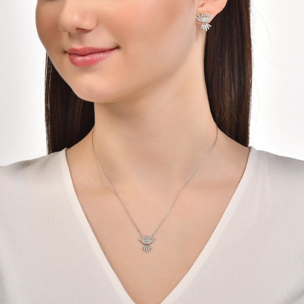 18 AYAR BEYAZ ALTIN 0,21 KARAT PIRLANTA KOLYE					 - 4