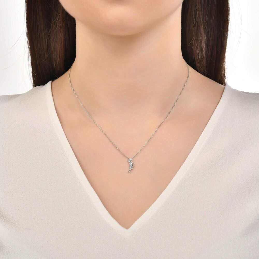 18 AYAR BEYAZ ALTIN 0,20 KARAT PIRLANTA KOLYE					 - 3