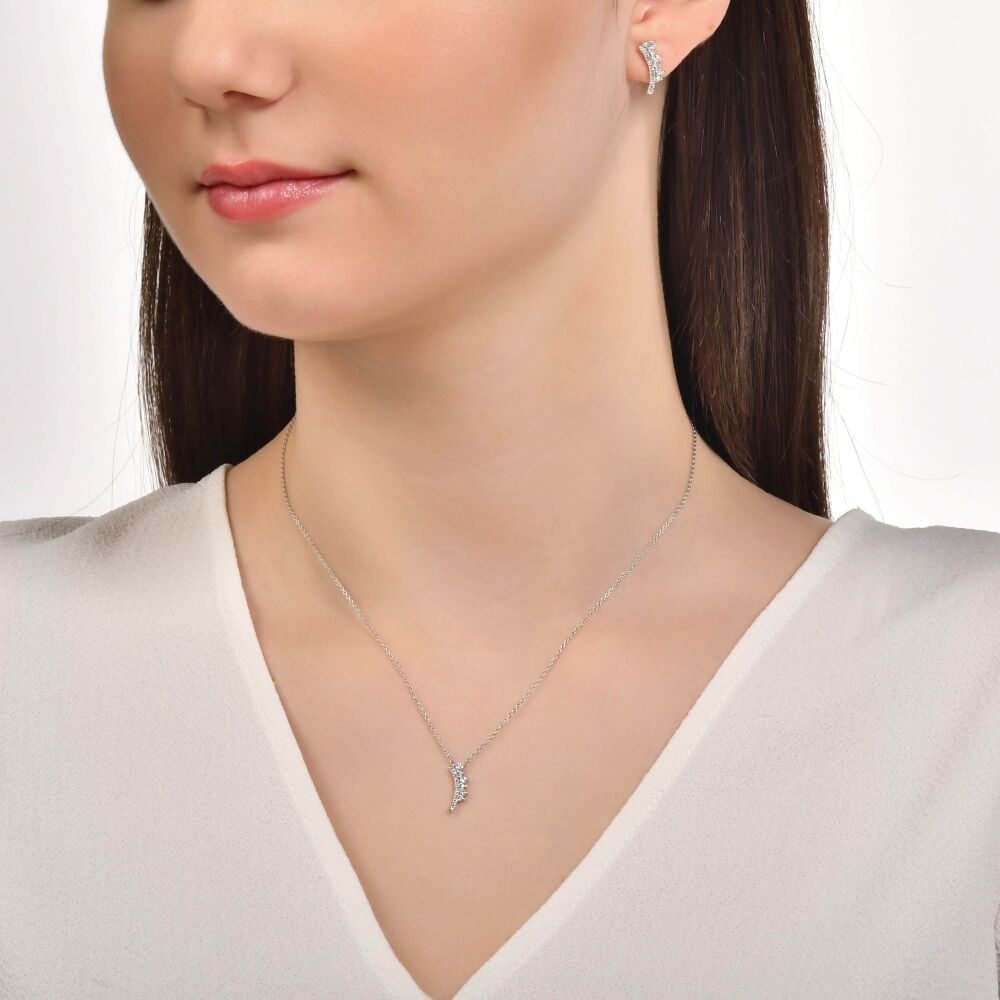 18 AYAR BEYAZ ALTIN 0,20 KARAT PIRLANTA KOLYE					 - 4