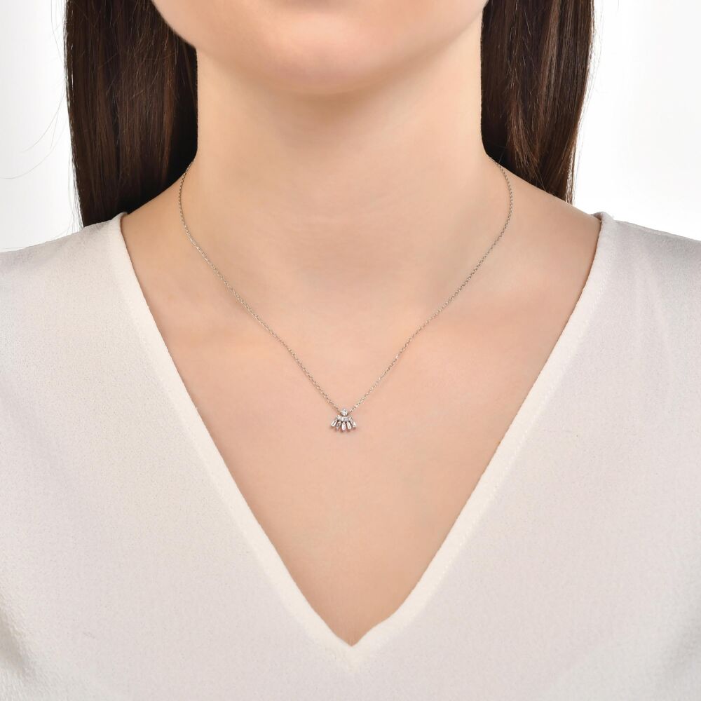 18 AYAR BEYAZ ALTIN 0,18 KARAT PIRLANTA KOLYE					 - 3