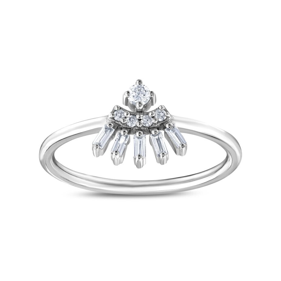 18 AYAR BEYAZ ALTIN 0,14 KARAT BAGET PIRLANTA YÜZÜK					 - 