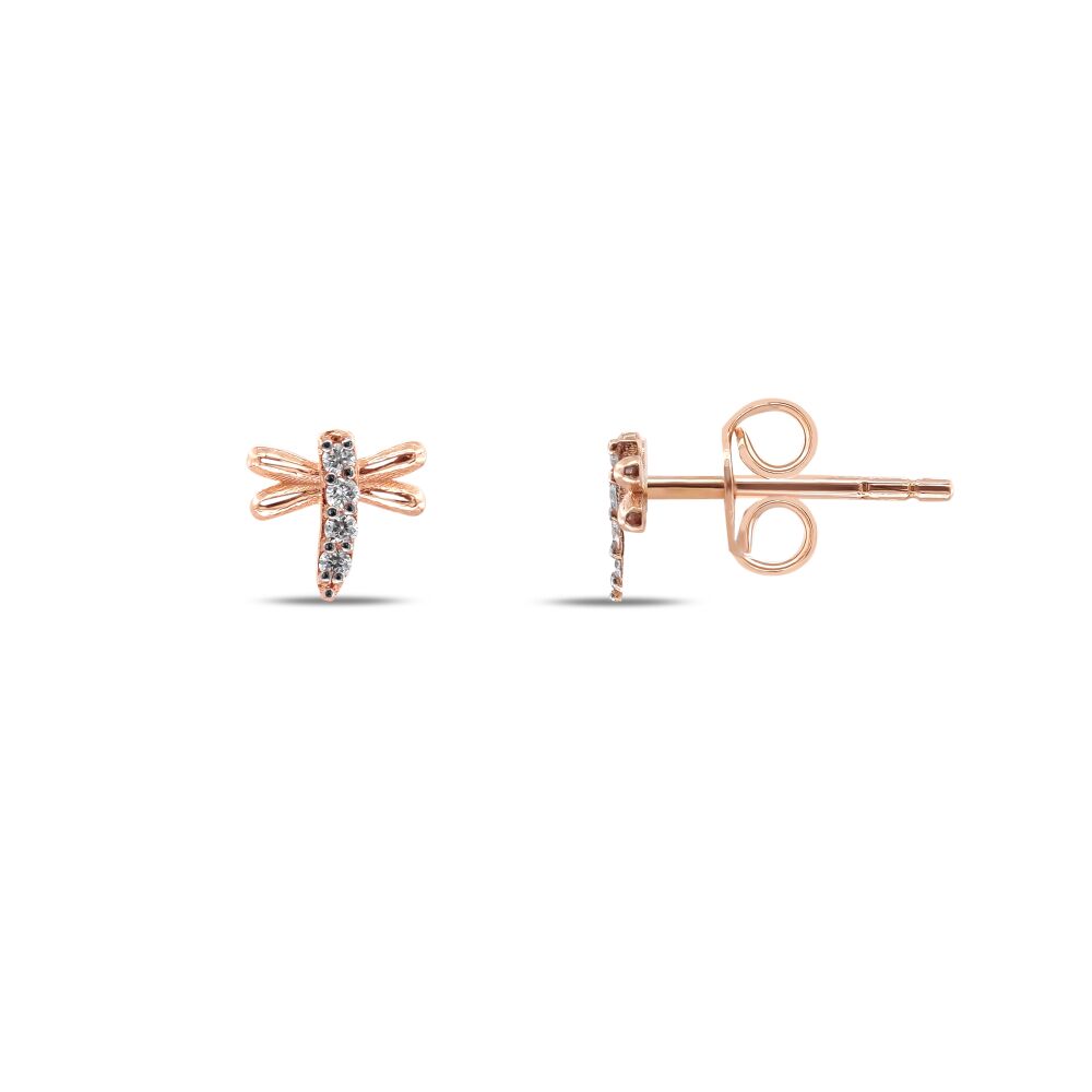 14 AYAR ROSE ALTIN 0,07 CT YUSUFÇUK PIRLANTA KÜPE					 - 2