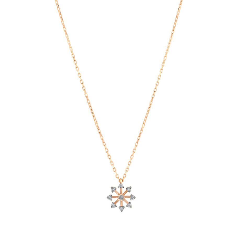 14 AYAR ROSE ALTIN 0,08 CT PIRLANTA KOLYE					 - 