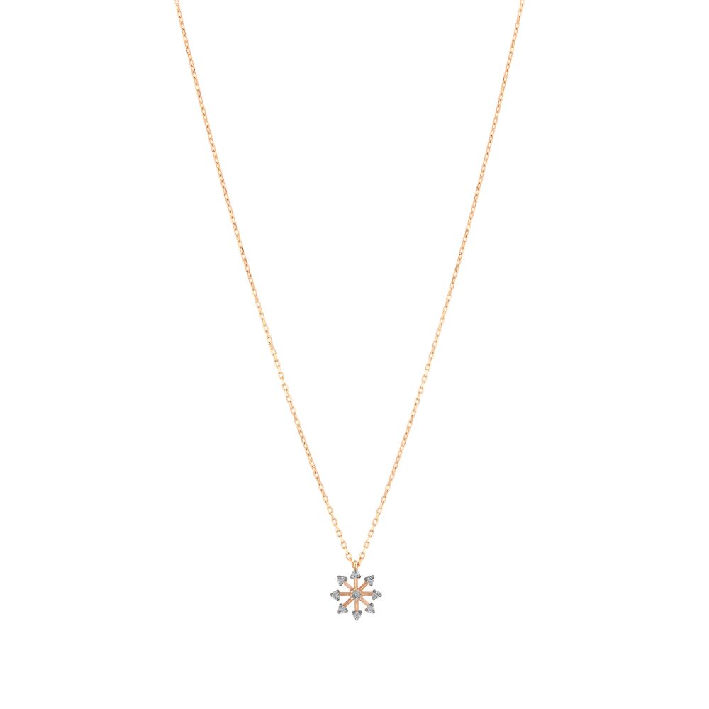 14 AYAR ROSE ALTIN 0,08 CT PIRLANTA KOLYE					 - 2