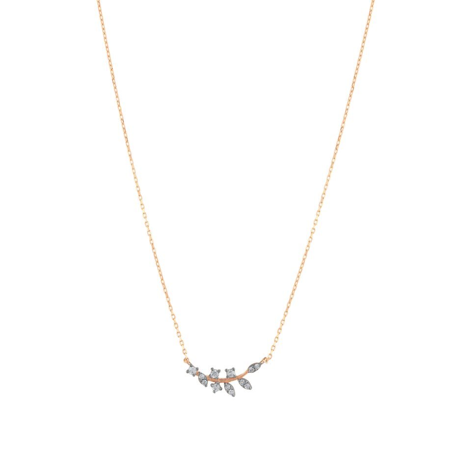 14 AYAR ROSE ALTIN 0,18 CT PIRLANTA KOLYE					 - 