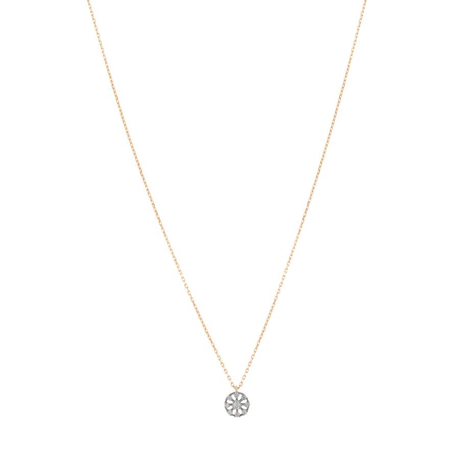 14 AYAR ROSE VE BEYAZ ALTIN 0,13 CT PIRLANTA KOLYE					 - (1)