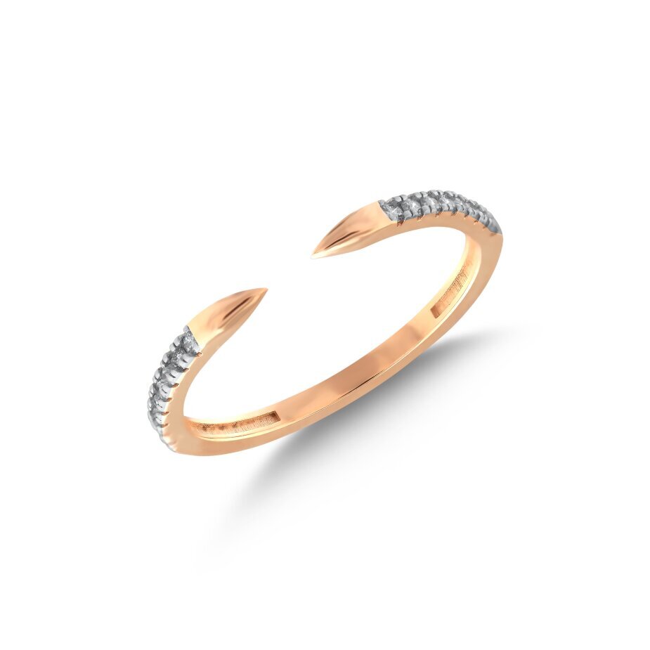 14 AYAR ROSE ALTIN 0,11 CT ÇİVİ UCU PIRLANTA YÜZÜK					 - 