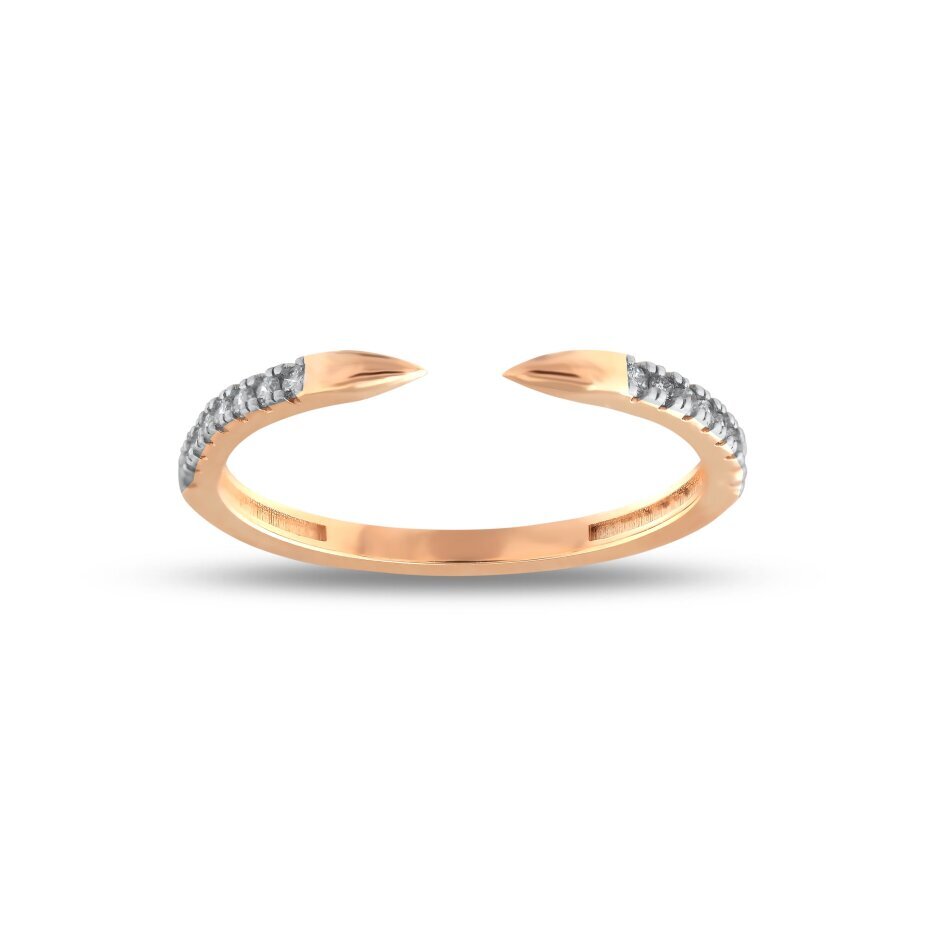 14 AYAR ROSE ALTIN 0,11 CT ÇİVİ UCU PIRLANTA YÜZÜK					 - (1)