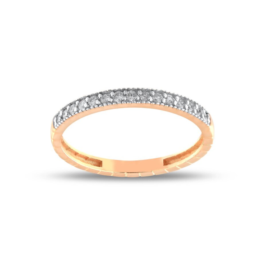 14 AYAR ROSE ALTIN 0,16 CT YARIMTUR PIRLANTA YÜZÜK					 - 