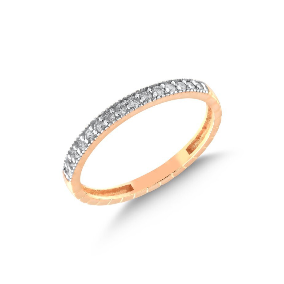 14 AYAR ROSE ALTIN 0,16 CT YARIMTUR PIRLANTA YÜZÜK					 - (1)