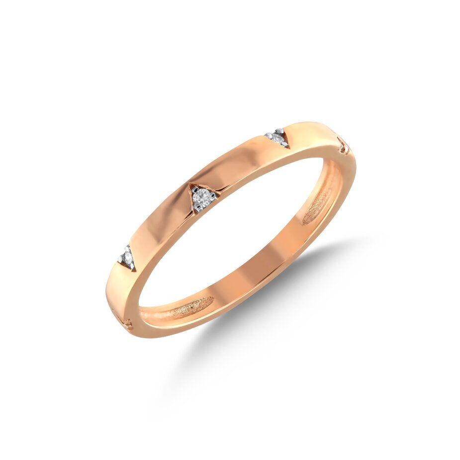 14 AYAR ROSE ALTIN 0,11 CT PIRLANTA YÜZÜK					 - (1)