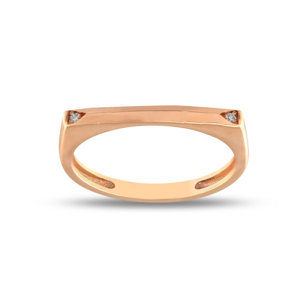 14 AYAR ROSE ALTIN 0,02 CT PIRLANTA YÜZÜK					 - 1