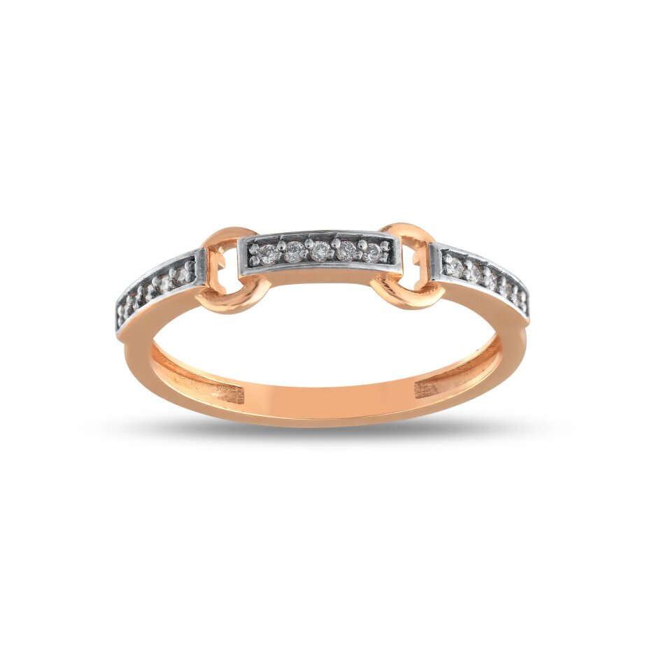 14 AYAR ROSE ALTIN 0,08 CT HALKALI YARIMTUR PIRLANTA YÜZÜK					 - 