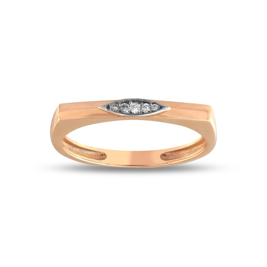 14 AYAR ROSE ALTIN 0,04 CT MARKİZ İKON BAR PIRLANTA YÜZÜK					 - 