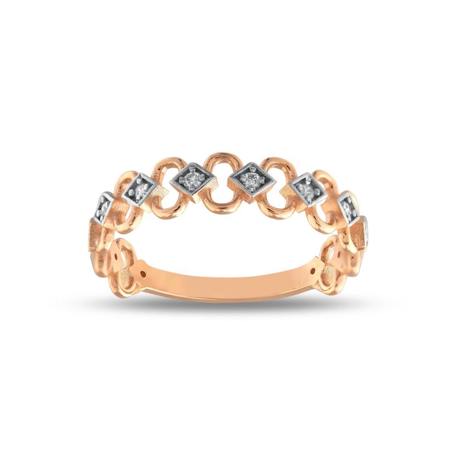 14 AYAR ROSE ALTIN 0,04 CT PIRLANTA YÜZÜK					 - 