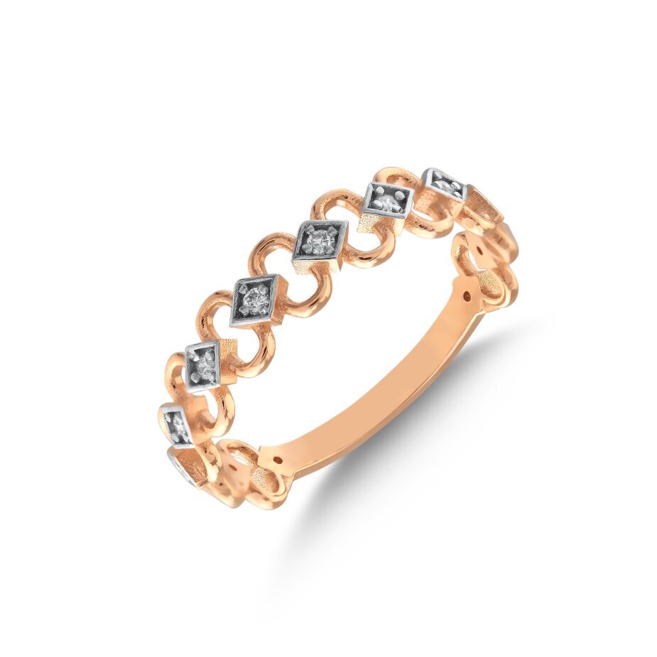 14 AYAR ROSE ALTIN 0,04 CT PIRLANTA YÜZÜK					 - (1)