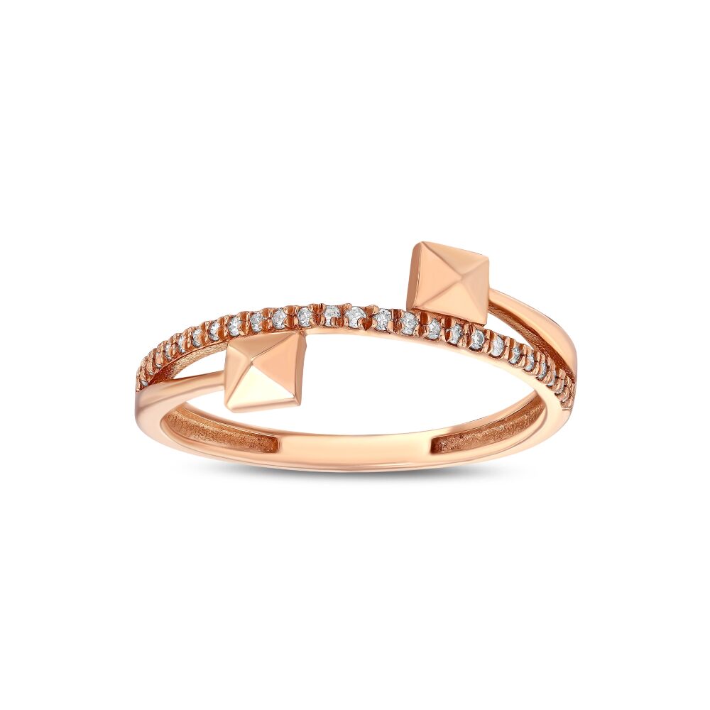 14 AYAR ROSE ALTIN 0,10 KARAT PIRLANTA YÜZÜK - 1