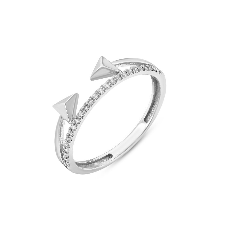 14 AYAR BEYAZ ALTIN 0,10 KARAT PIRLANTA YÜZÜK - (1)