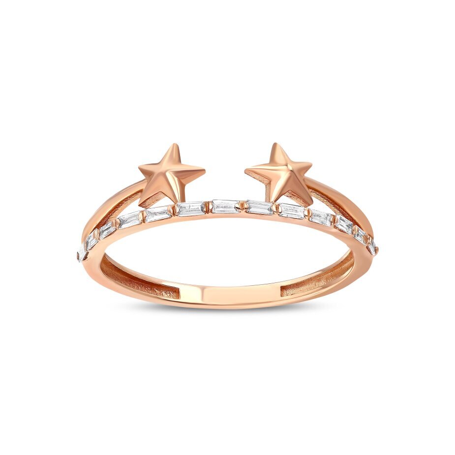 14 AYAR ROSE ALTIN 0,12 KARAT BAGET PIRLANTA YÜZÜK - 