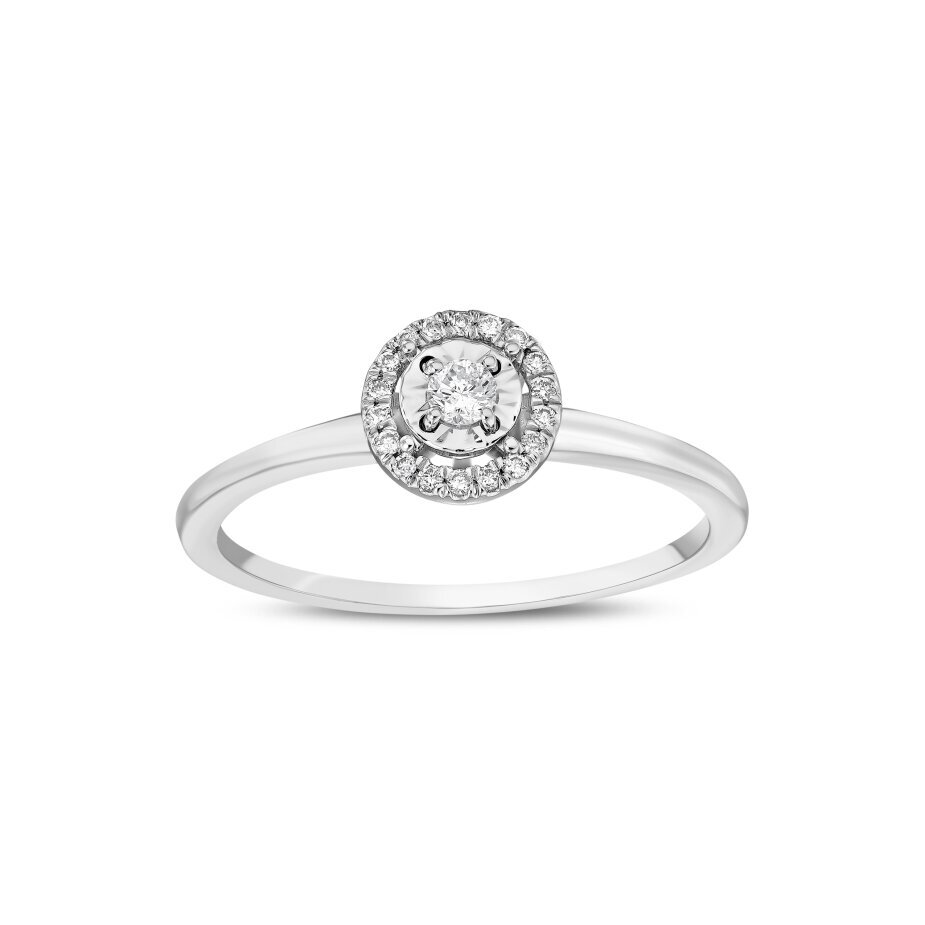  18 AYAR BEYAZ ALTIN 0,11 KARAT PIRLANTA YÜZÜK 