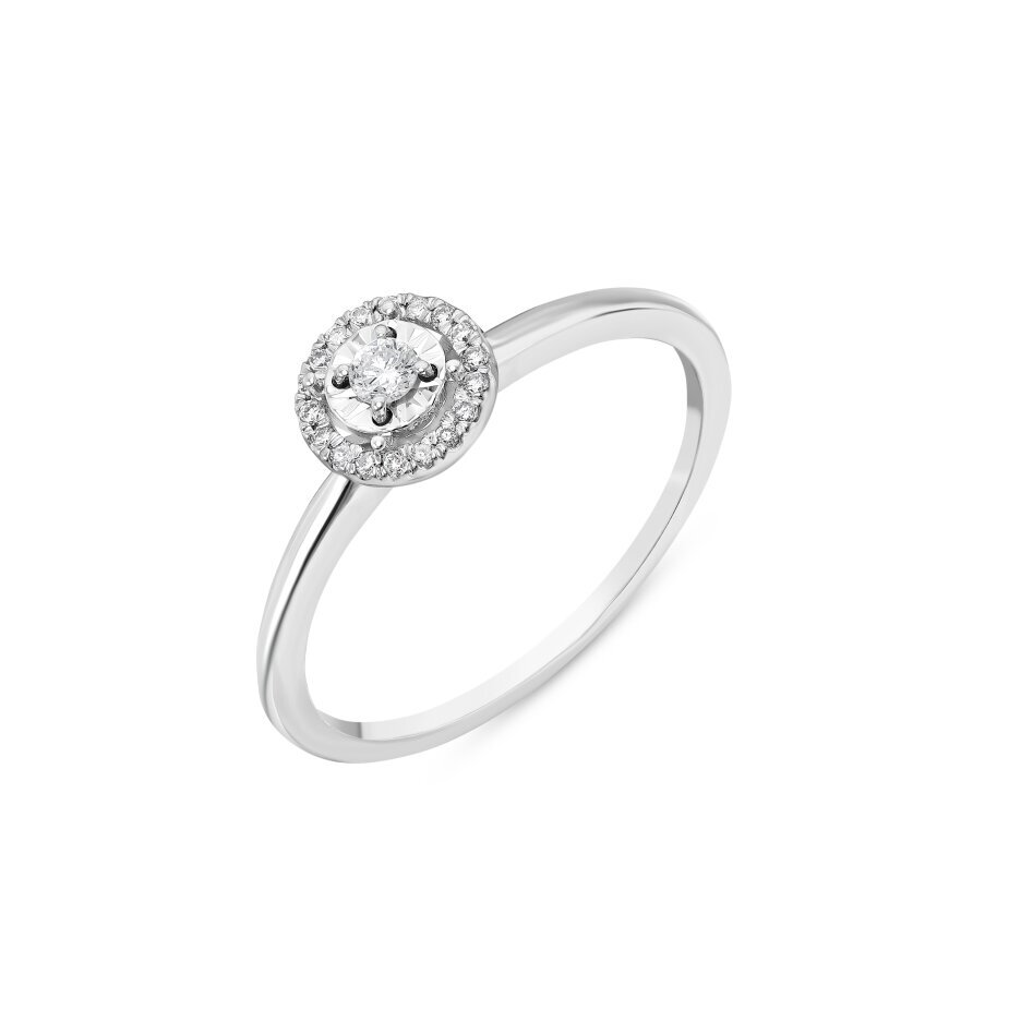  18 AYAR BEYAZ ALTIN 0,11 KARAT PIRLANTA YÜZÜK - (1)