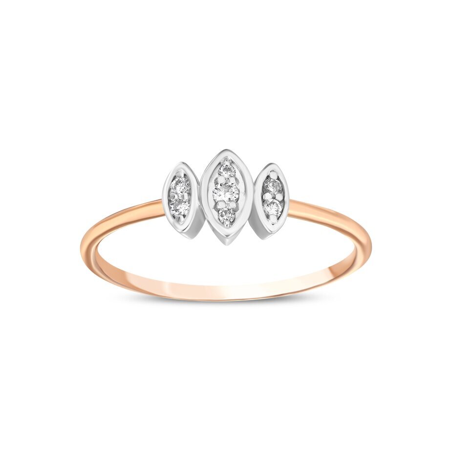 18 AYAR BEYAZ VE ROSE ALTIN 0,06 KARAT PIRLANTA YÜZÜK - 