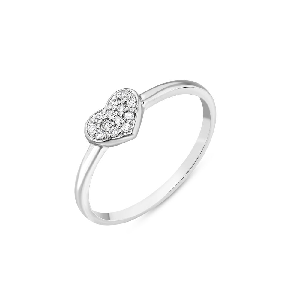 18 AYAR BEYAZ ALTIN 0,07 KARAT PIRLANTA KALP YÜZÜK - 2